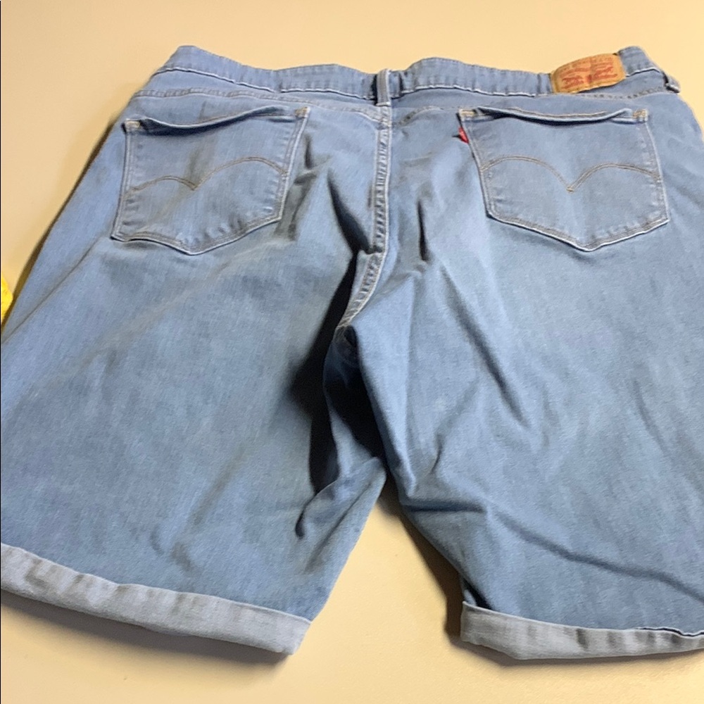 Levi's Blue Bermuda Denim Shorts with Distressed Details - Picture 5 of 7
